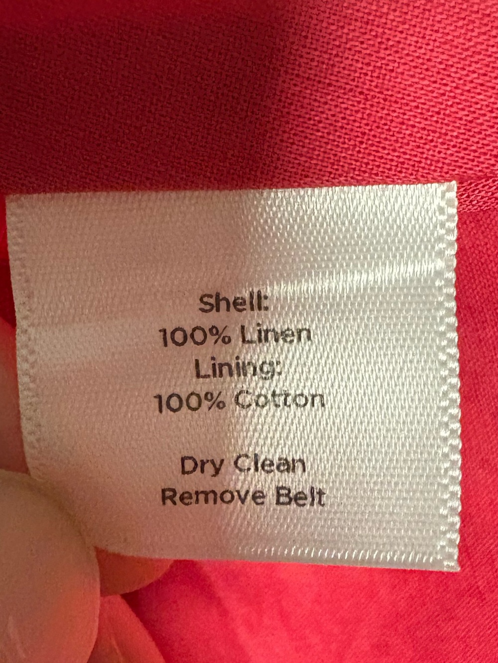 Talbots 100% Linen Sleeveless Pink Floral A-Line Dress with Belt - Picture 4 of 4